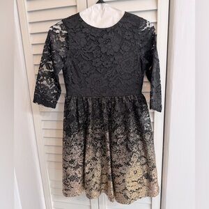 Gorgeous black and rose gold lace girl’s dress